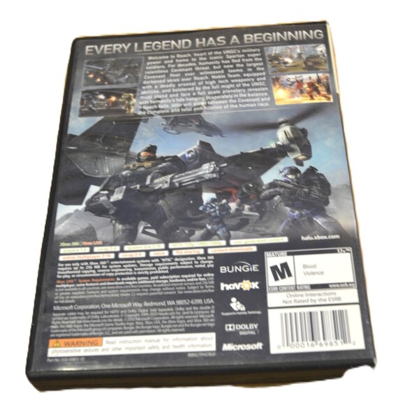 Halo: Reach (Microsoft Xbox 360, 2010) Complete Black Case W/ Insert - Picture 2 of 4